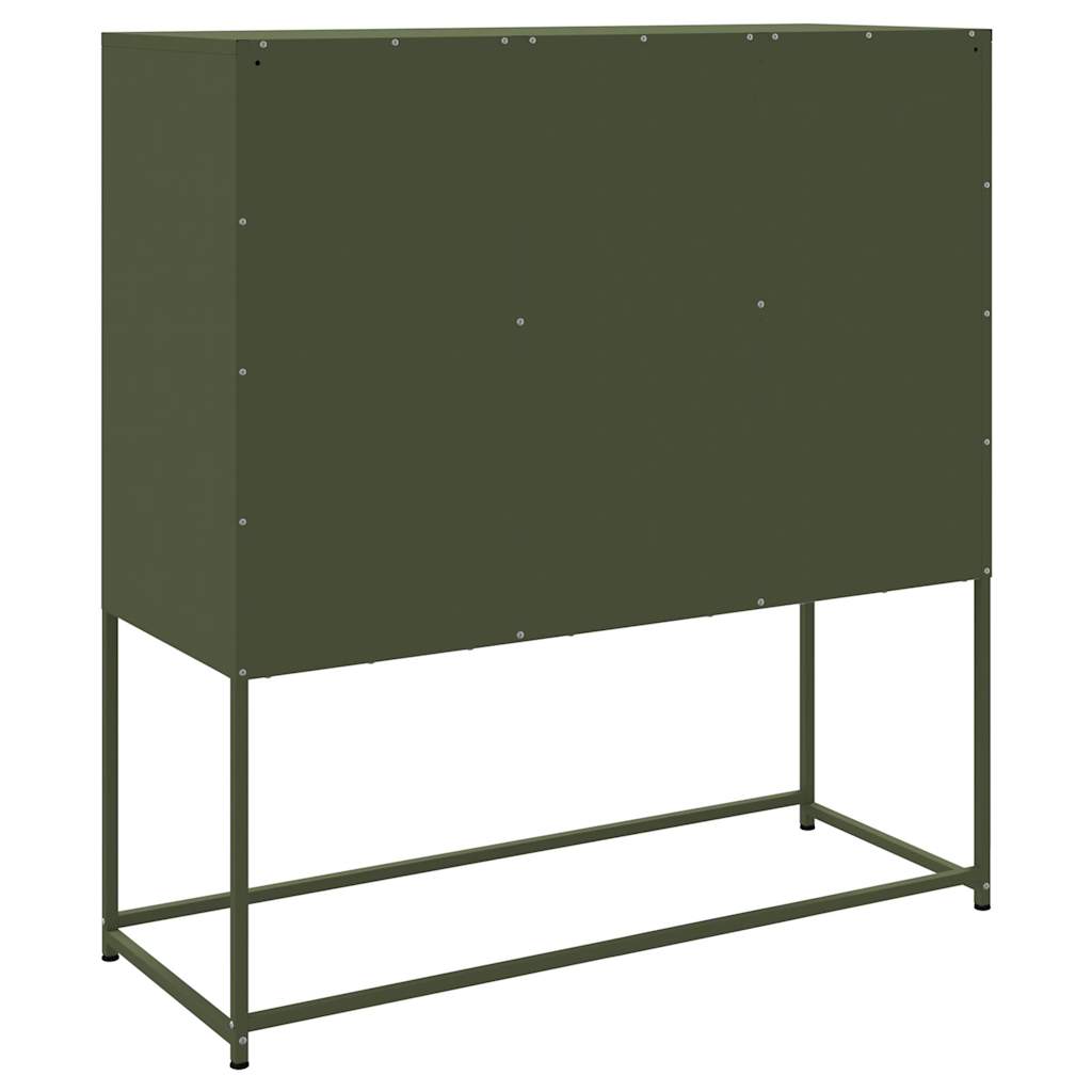 Highboard Olive Green 100.5x39x107 cm Steel