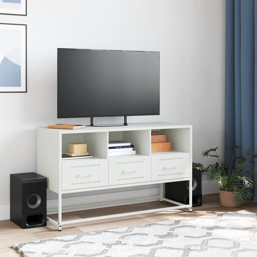 TV Cabinet White 100.5x39x60.5 cm Steel