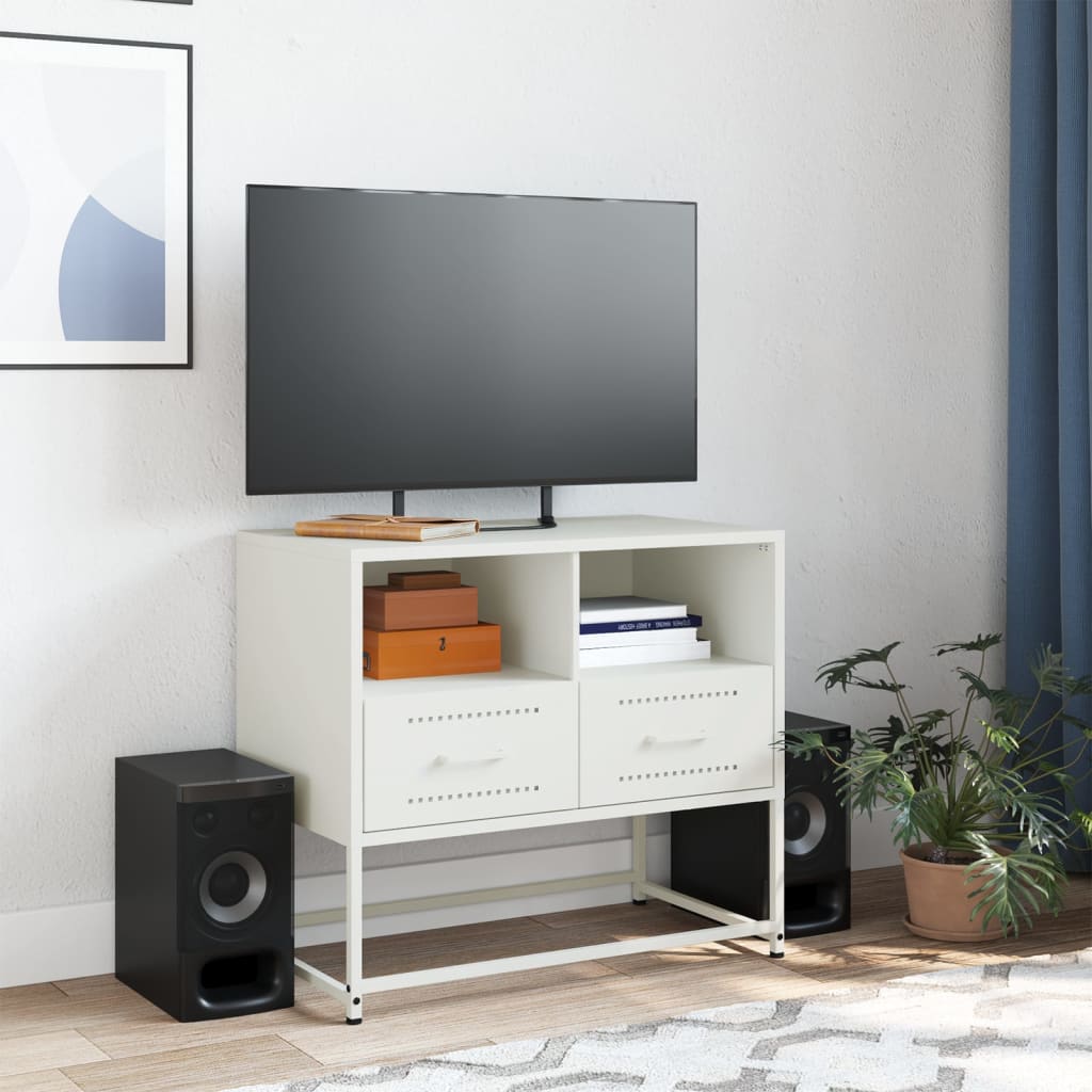 TV Cabinet White 68x39x60.5 cm Steel