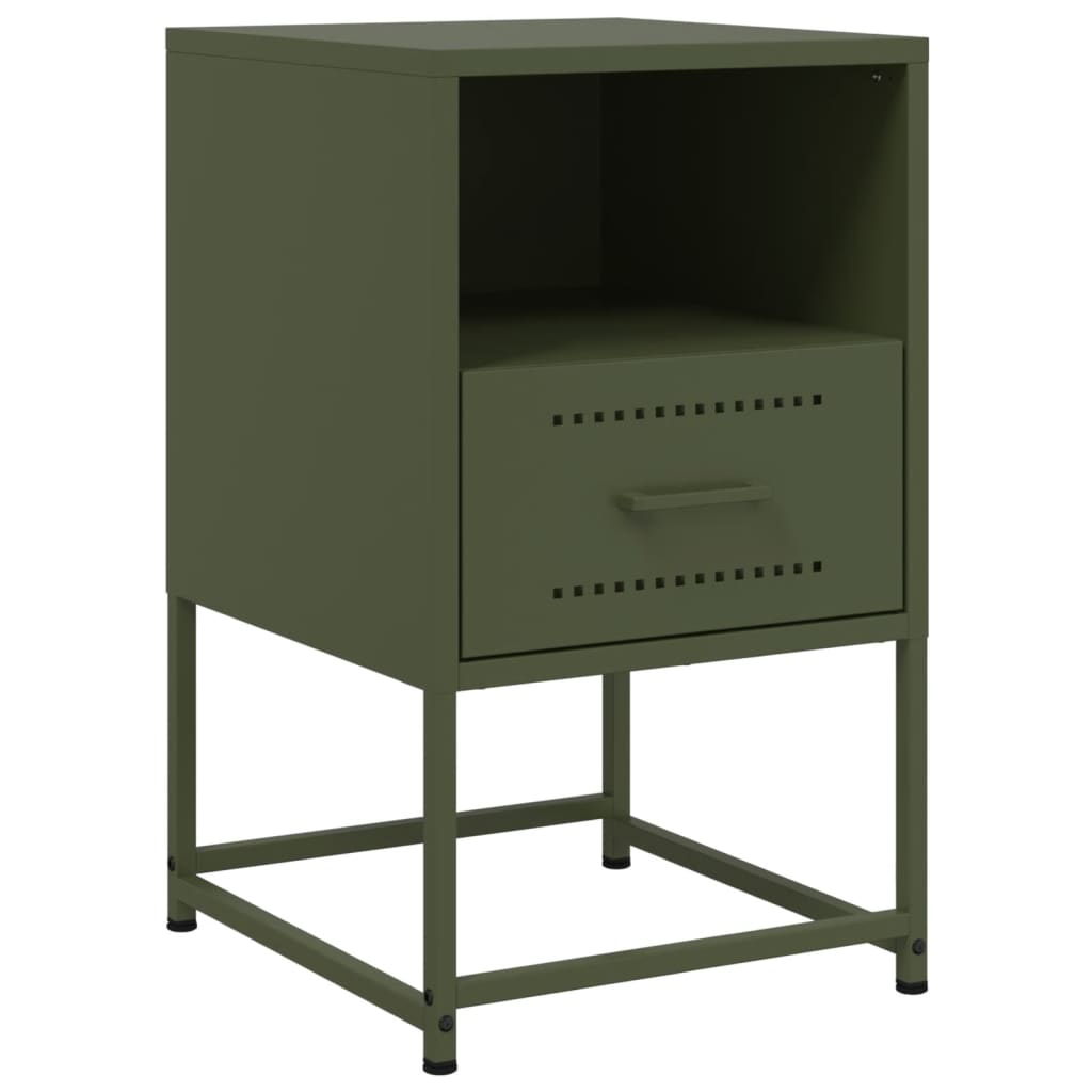 Bedside Cabinet Olive Green 36x39x60.5 cm Steel