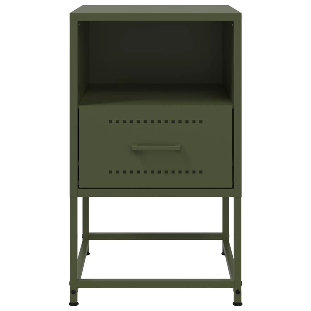 Bedside Cabinet Olive Green 36x39x60.5 cm Steel