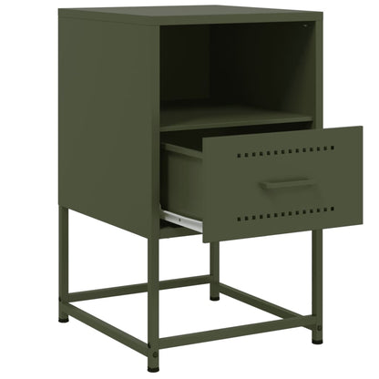 Bedside Cabinet Olive Green 36x39x60.5 cm Steel