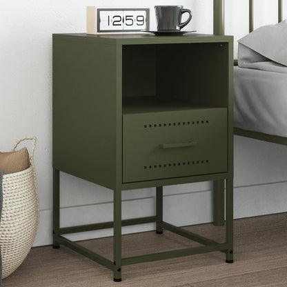 Bedside Cabinet Olive Green 36x39x60.5 cm Steel