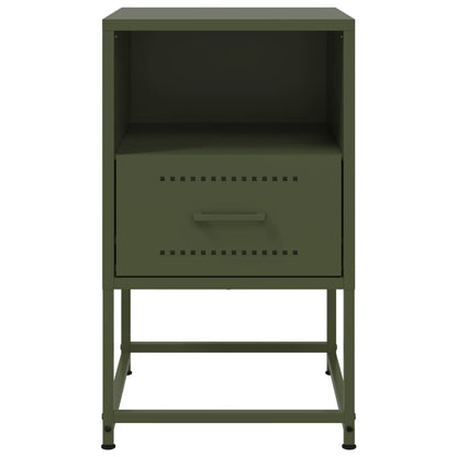 Bedside Cabinets 2 pcs Olive Green 36x39x60.5 cm Steel