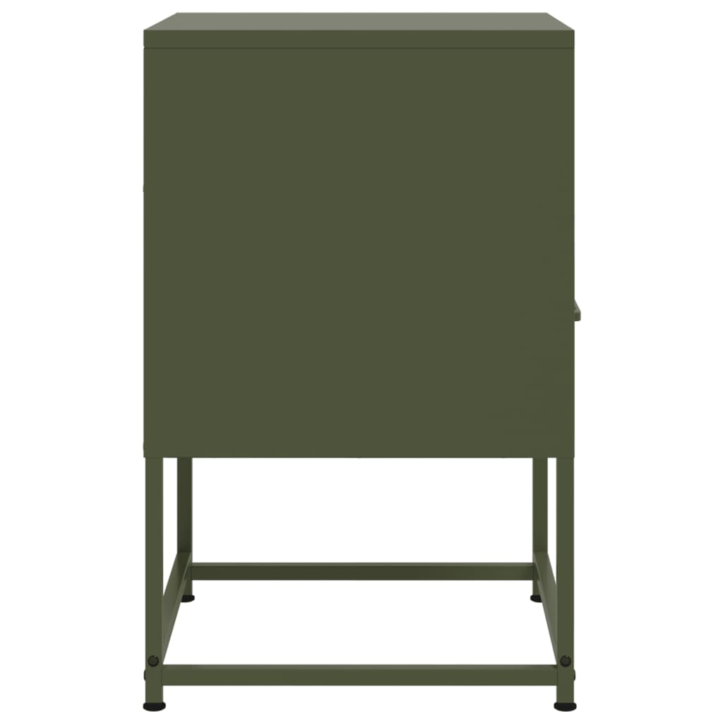 Bedside Cabinets 2 pcs Olive Green 36x39x60.5 cm Steel