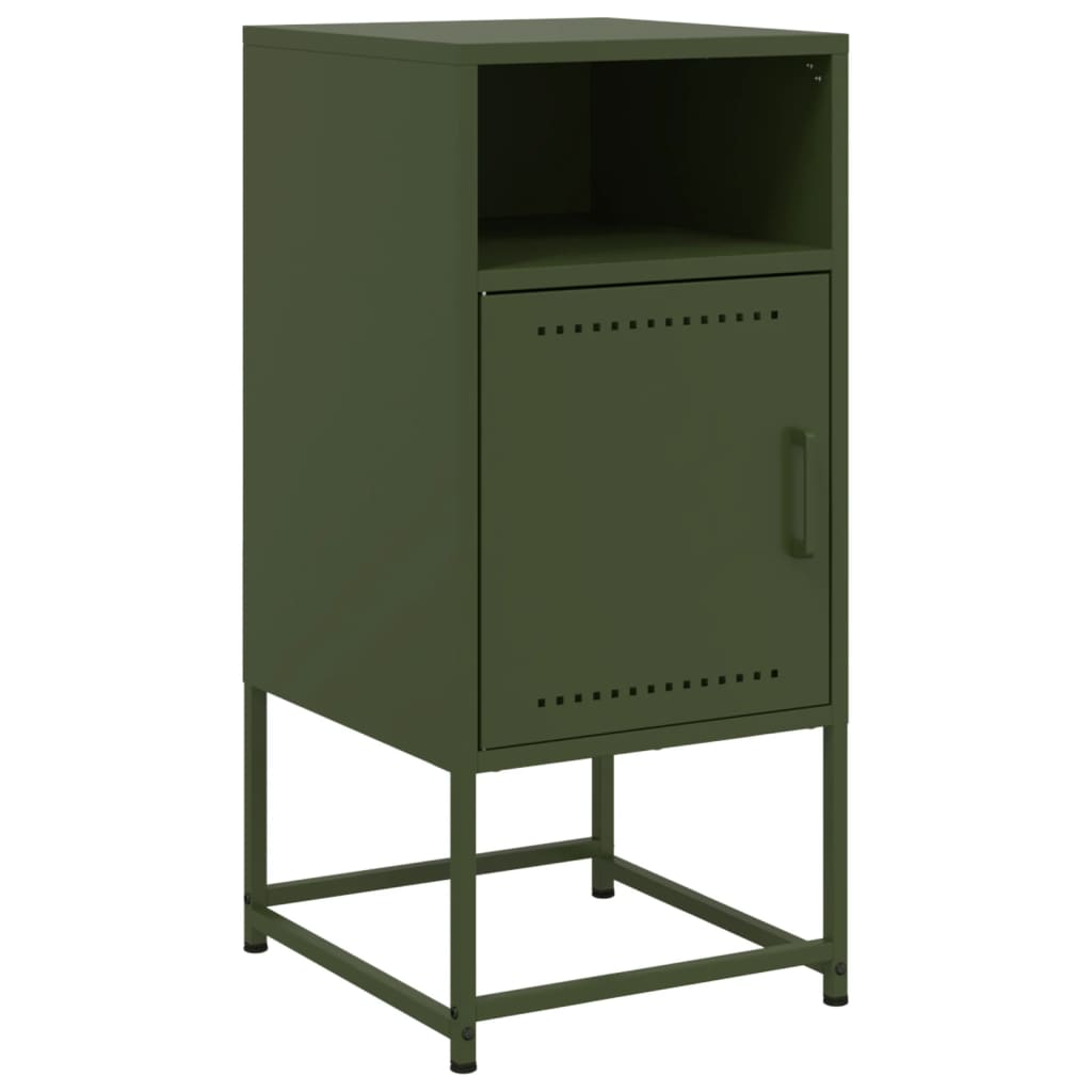 Bedside Cabinet Olive Green 36x39x78 cm Steel