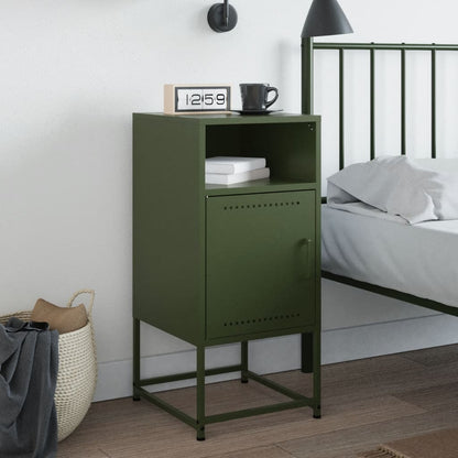 Bedside Cabinet Olive Green 36x39x78 cm Steel