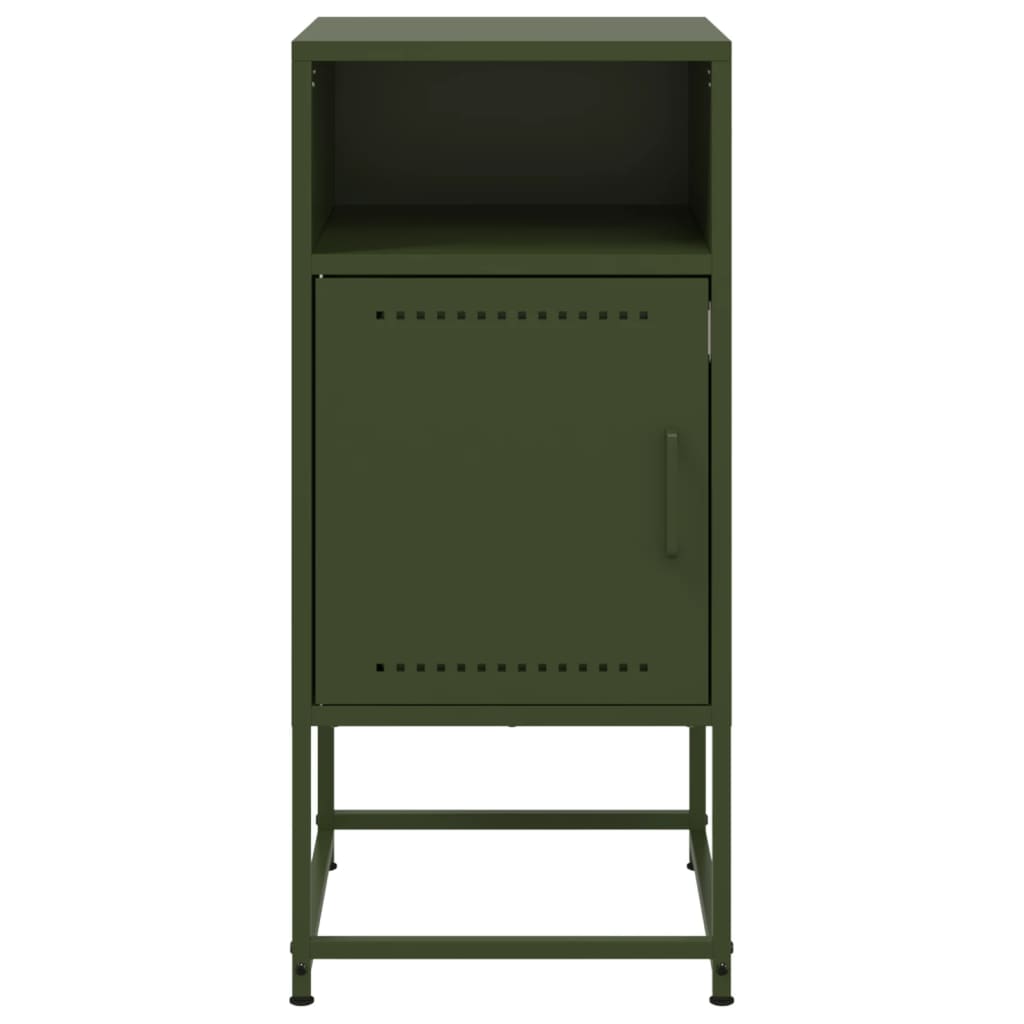 Bedside Cabinet Olive Green 36x39x78 cm Steel