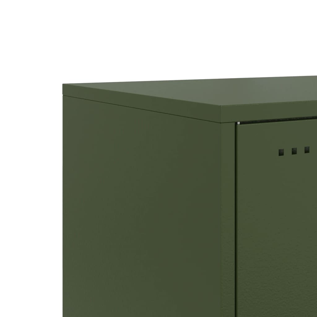 Bedside Cabinet Olive Green 36x39x78 cm Steel