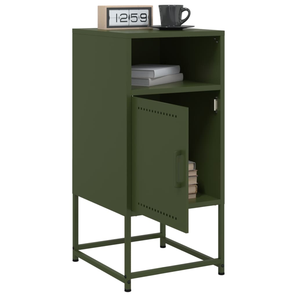 Bedside Cabinets 2 pcs Olive Green 36x39x78 cm Steel