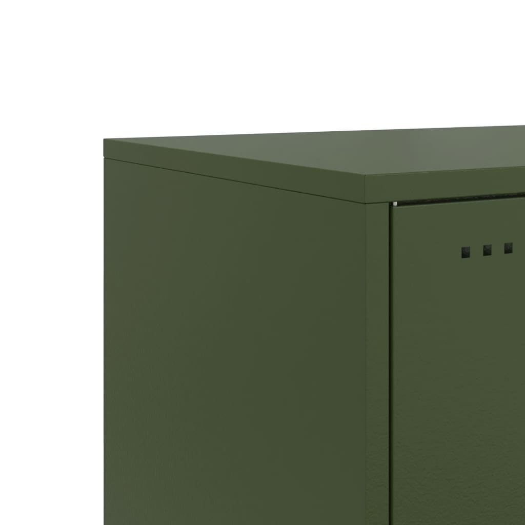 Bedside Cabinets 2 pcs Olive Green 36x39x78 cm Steel