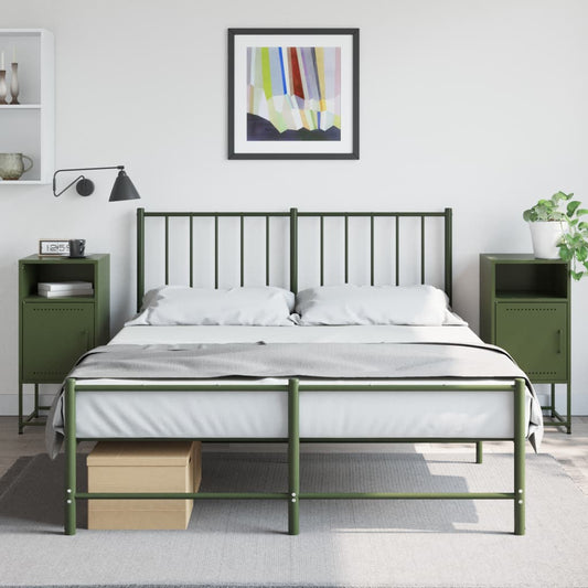 Bedside Cabinets 2 pcs Olive Green 36x39x78 cm Steel