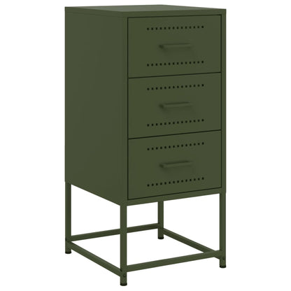 Bedside Cabinet Olive Green 36x39x78 cm Steel