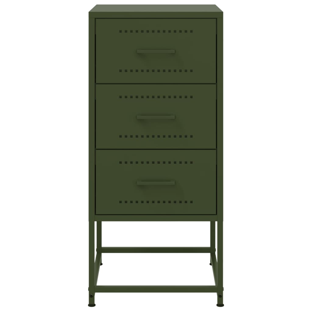 Bedside Cabinet Olive Green 36x39x78 cm Steel