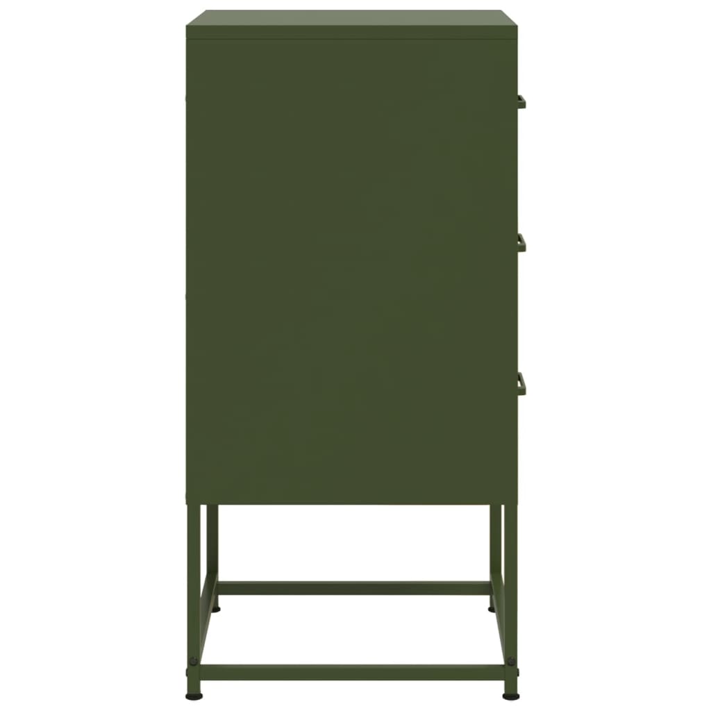 Bedside Cabinet Olive Green 36x39x78 cm Steel