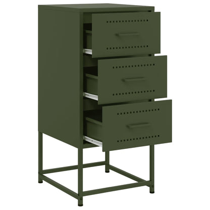 Bedside Cabinet Olive Green 36x39x78 cm Steel