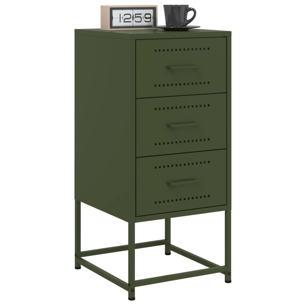 Bedside Cabinets 2 pcs Olive Green 36x39x78 cm Steel