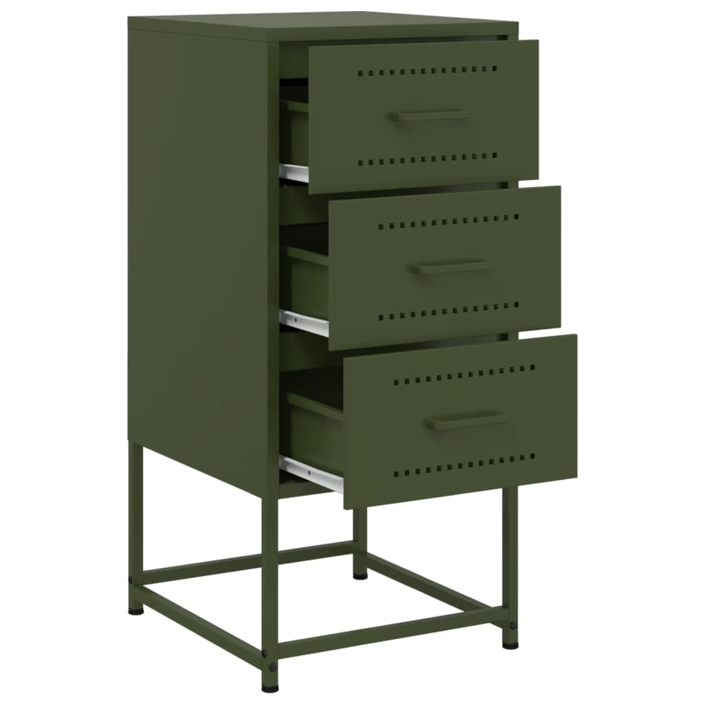 Bedside Cabinets 2 pcs Olive Green 36x39x78 cm Steel