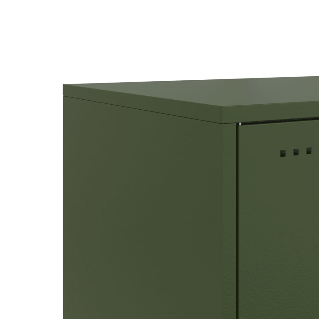 Bedside Cabinets 2 pcs Olive Green 36x39x78 cm Steel