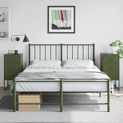 Bedside Cabinets 2 pcs Olive Green 36x39x78 cm Steel