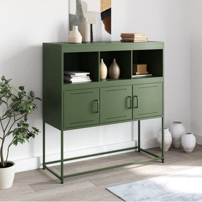 Sideboard Olive Green 100.5x39x107 cm Steel