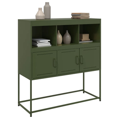 Sideboard Olive Green 100.5x39x107 cm Steel