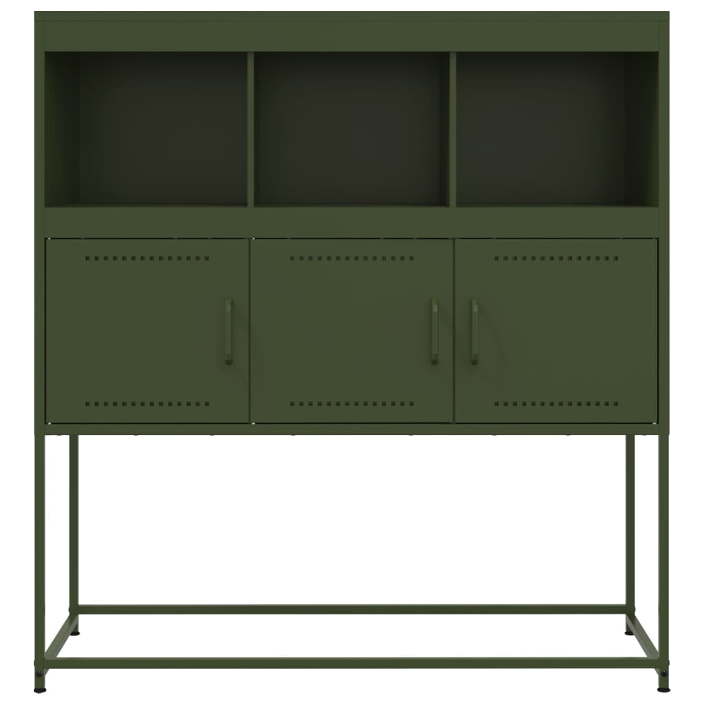 Sideboard Olive Green 100.5x39x107 cm Steel