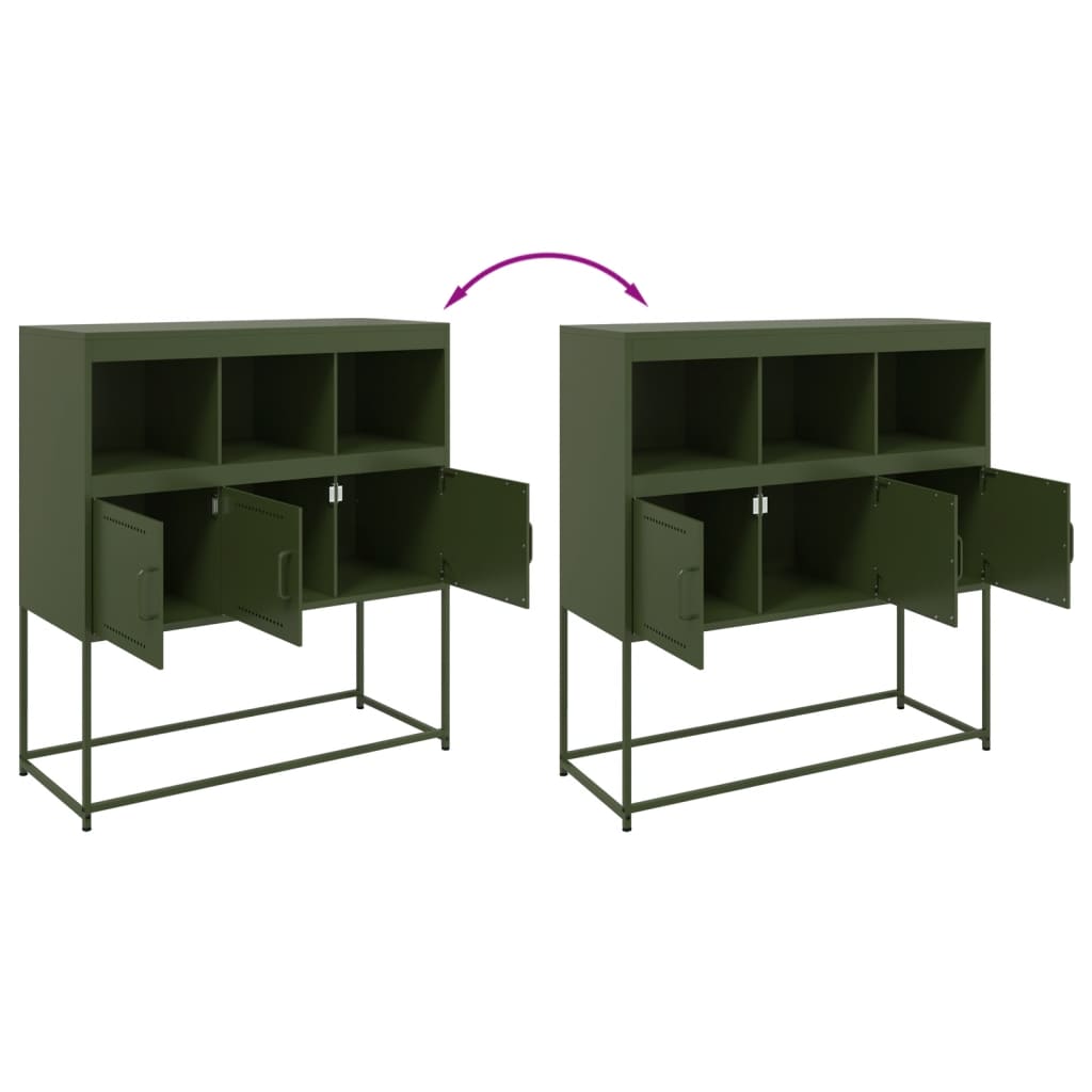 Sideboard Olive Green 100.5x39x107 cm Steel