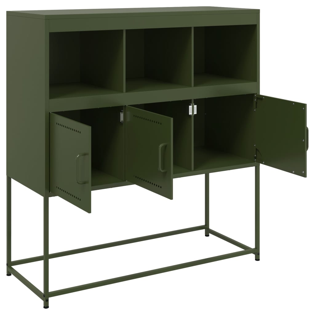 Sideboard Olive Green 100.5x39x107 cm Steel