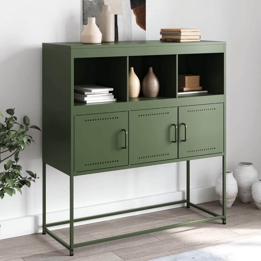 Sideboard Olive Green 100.5x39x107 cm Steel