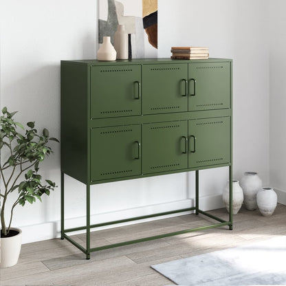 Sideboard Olive Green 100.5x39x107 cm Cold-rolled Steel