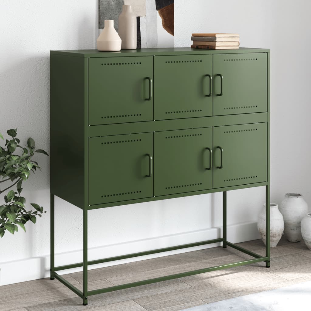 Sideboard Olive Green 100.5x39x107 cm Cold-rolled Steel