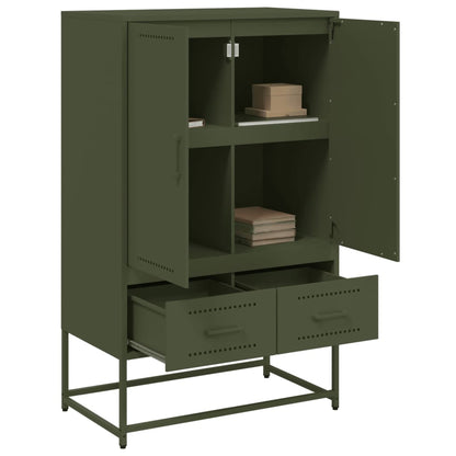 Highboard Olive Green 68x39x111.5 cm Cold-rolled Steel