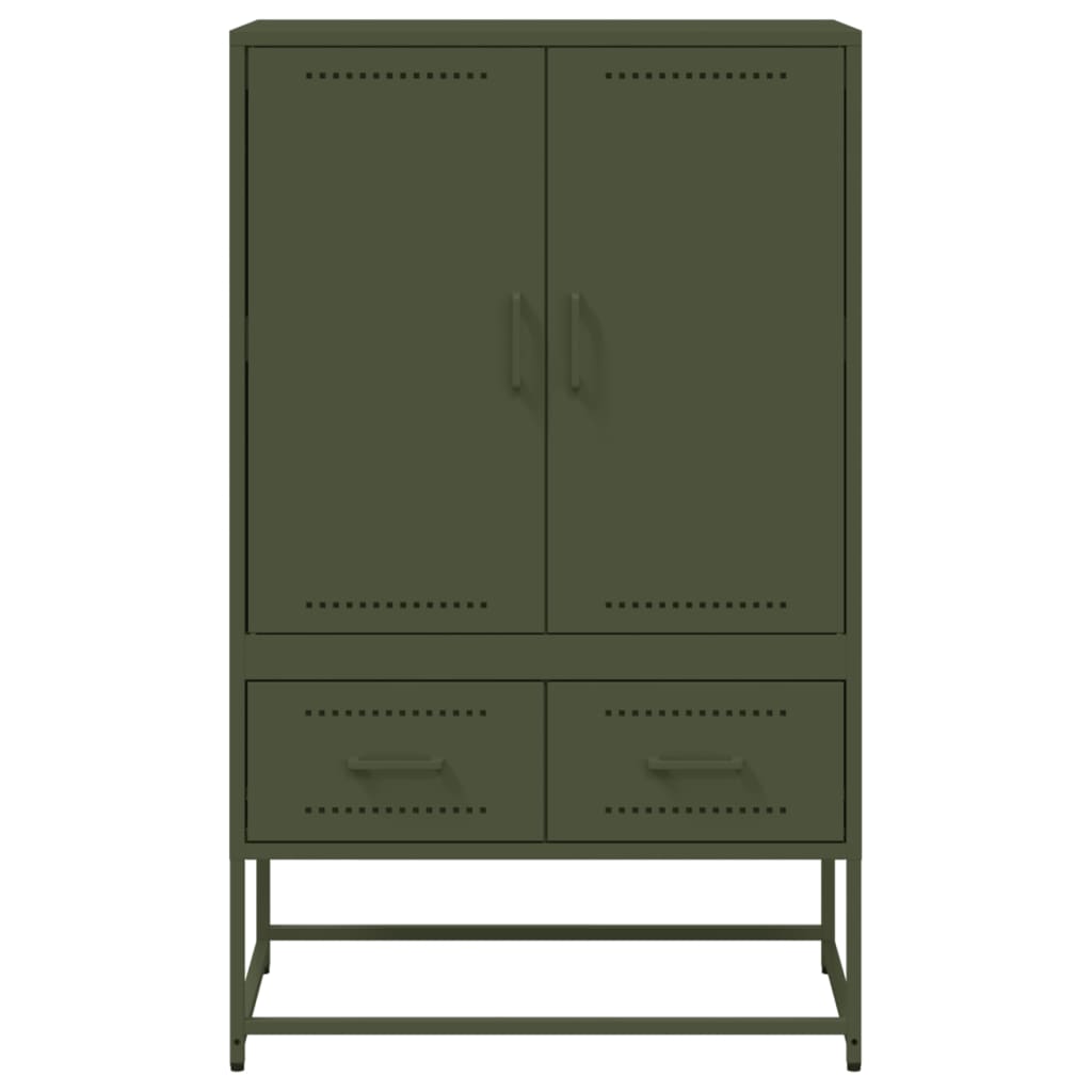 Highboard Olive Green 68x39x111.5 cm Cold-rolled Steel