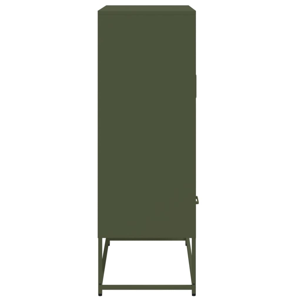 Highboard Olive Green 68x39x111.5 cm Cold-rolled Steel