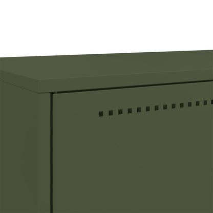 Highboard Olive Green 68x39x111.5 cm Cold-rolled Steel