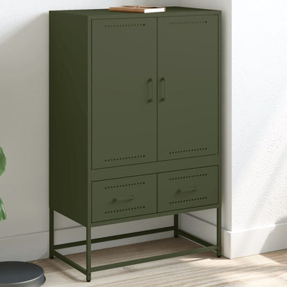 Highboard Olive Green 68x39x111.5 cm Cold-rolled Steel