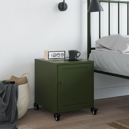 Bedside Cabinet Olive Green 36x39x43.5 cm Steel