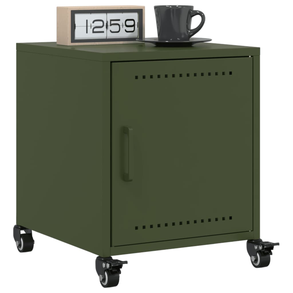 Bedside Cabinet Olive Green 36x39x43.5 cm Steel