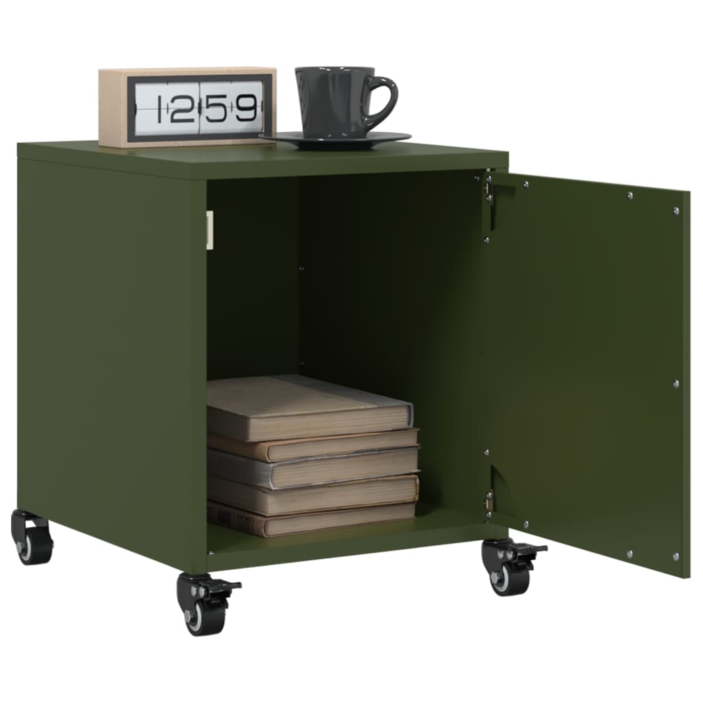 Bedside Cabinet Olive Green 36x39x43.5 cm Steel