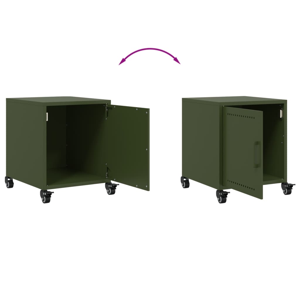 Bedside Cabinet Olive Green 36x39x43.5 cm Steel