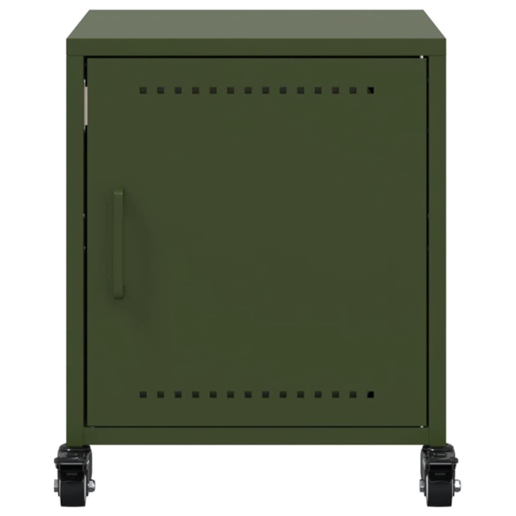 Bedside Cabinets 2 pcs Olive Green 36x39x43.5 cm Steel