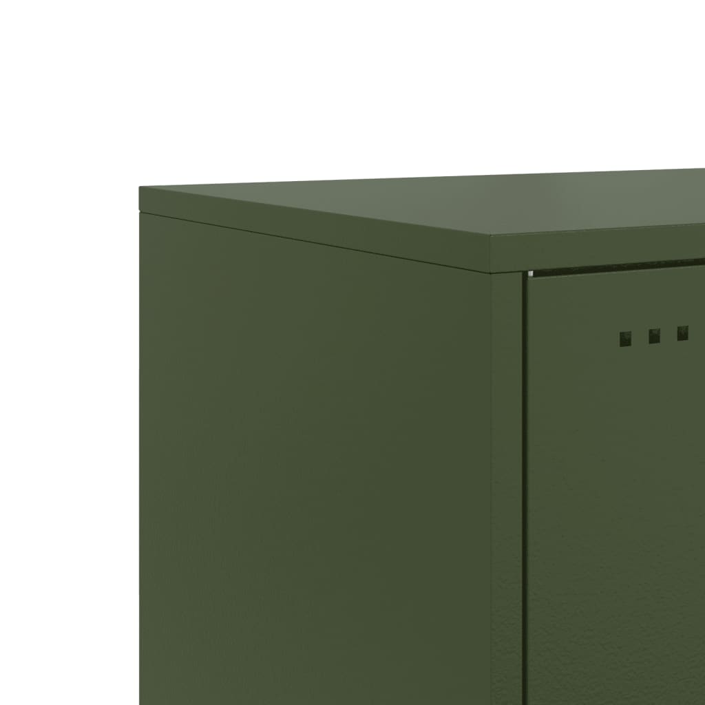 Bedside Cabinets 2 pcs Olive Green 36x39x43.5 cm Steel