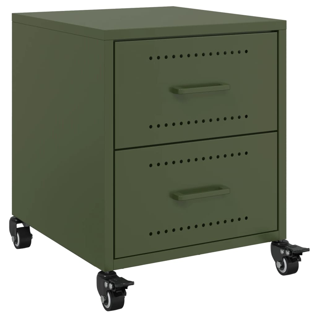 Bedside Cabinet Olive Green 36x39x43.5 cm Steel