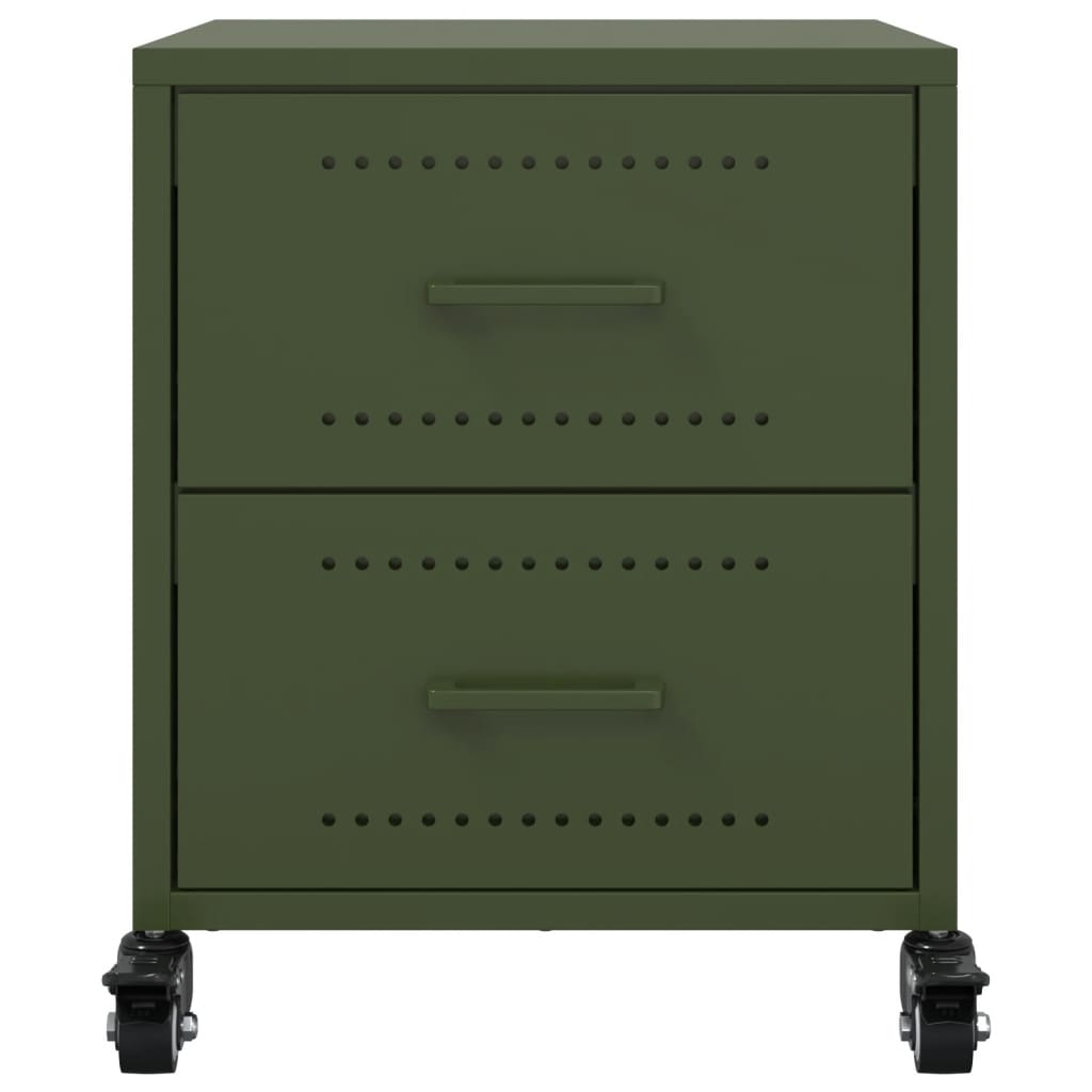 Bedside Cabinet Olive Green 36x39x43.5 cm Steel