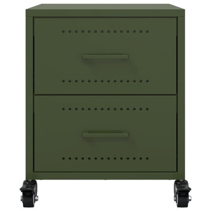 Bedside Cabinet Olive Green 36x39x43.5 cm Steel