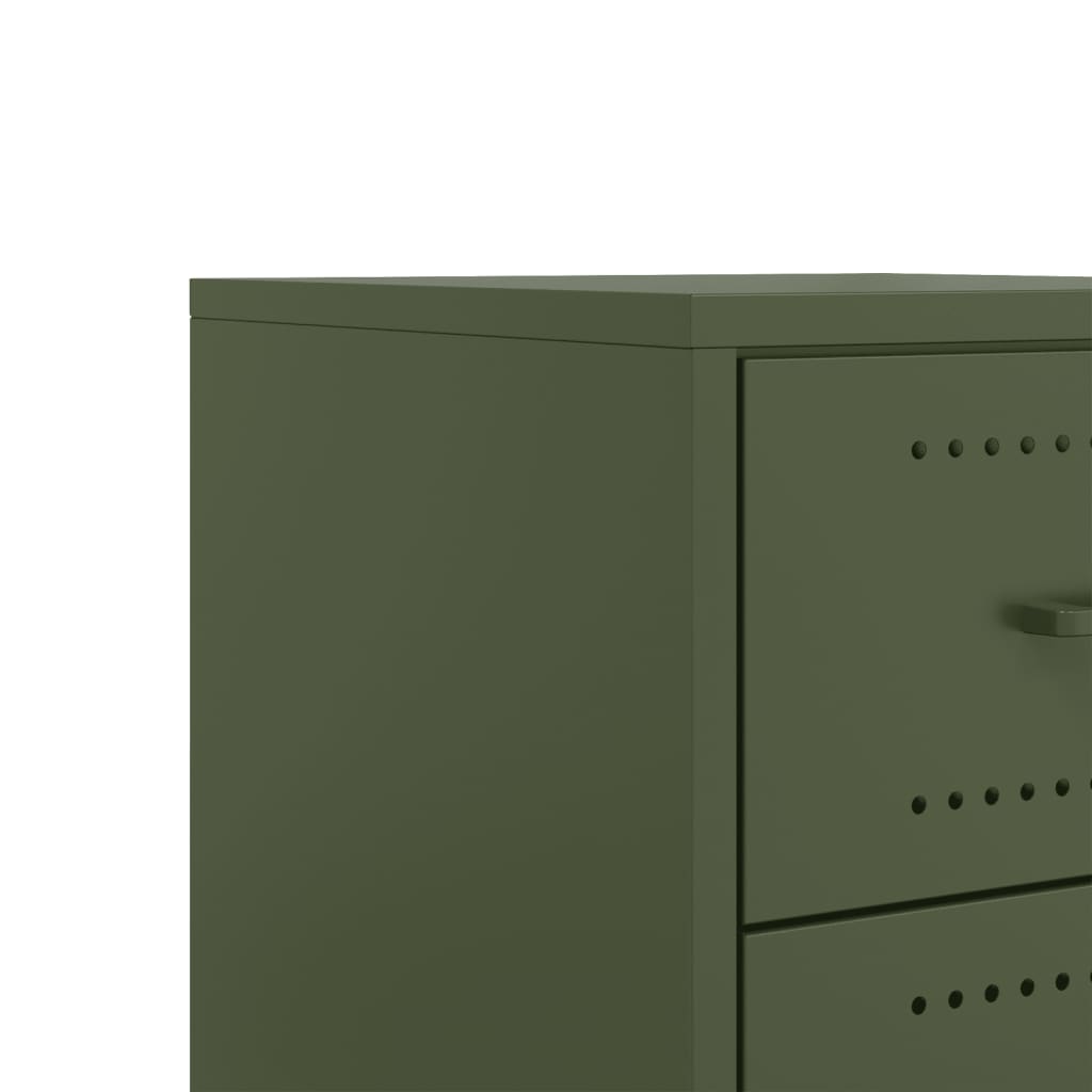 Bedside Cabinet Olive Green 36x39x43.5 cm Steel