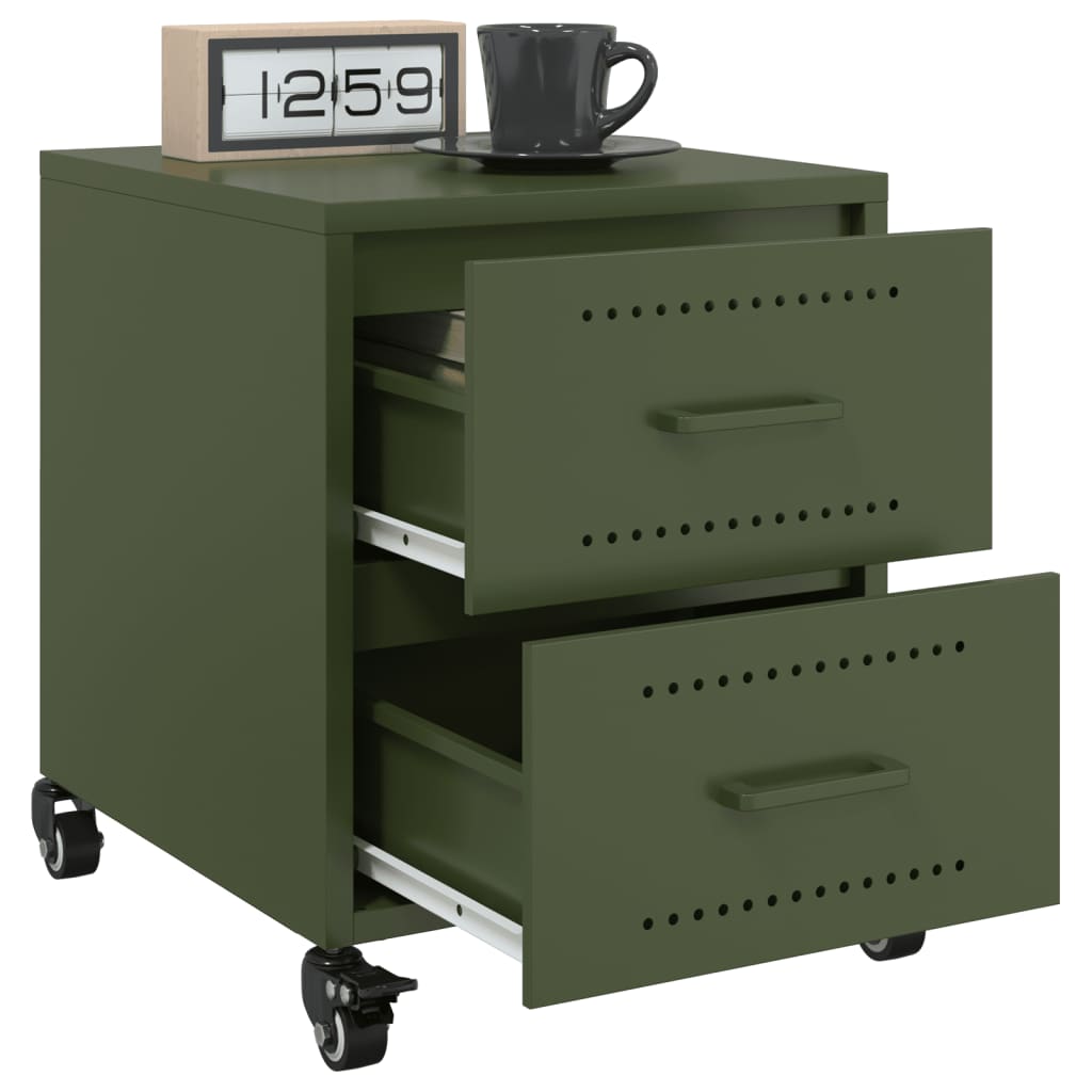 Bedside Cabinets 2 pcs Olive Green 36x39x43.5 cm Steel