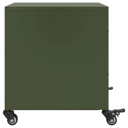 Bedside Cabinets 2 pcs Olive Green 36x39x43.5 cm Steel