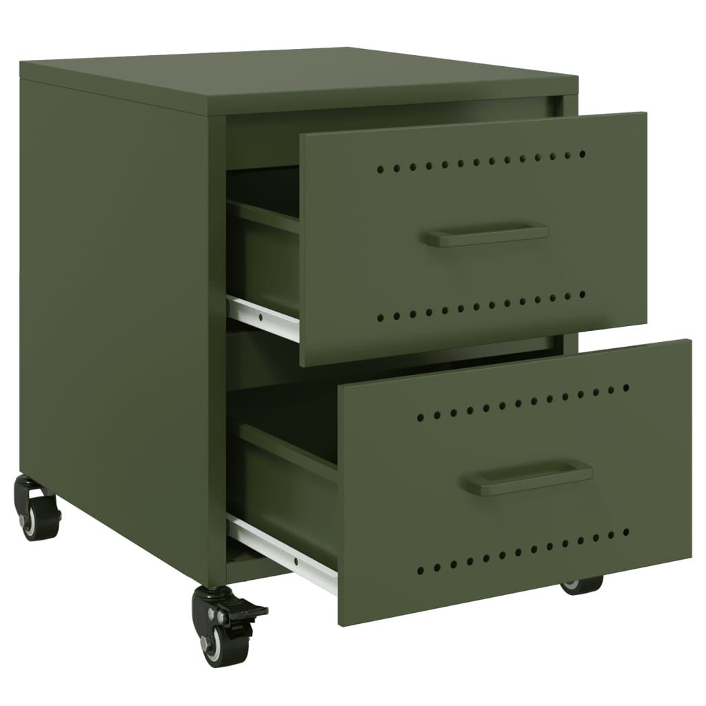 Bedside Cabinets 2 pcs Olive Green 36x39x43.5 cm Steel